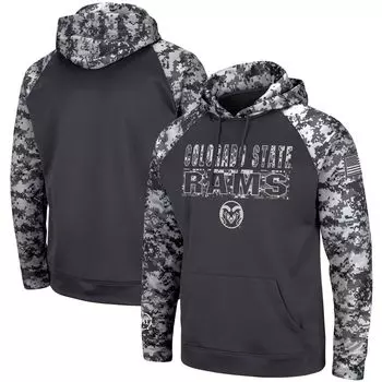 Мужской темно-серый пуловер с капюшоном Colorado State Rams OHT Military Appreciation Digital Camo Colosseum