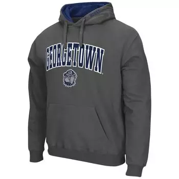 Мужской темно-серый пуловер с капюшоном Georgetown Hoyas Arch и Logo Colosseum