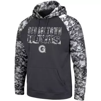 Мужской темно-серый пуловер с капюшоном и камуфляжным принтом Georgetown Hoyas OHT Military Appreciation Digital Camo Colosseum