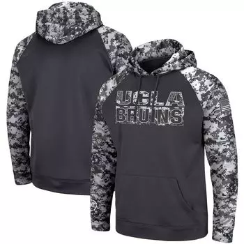 Мужской темно-серый пуловер с капюшоном UCLA Bruins OHT Military Appreciation Digital Camo Colosseum