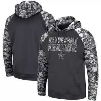 Мужской темно-серый пуловер с капюшоном Vanderbilt Commodores OHT Military Appreciation Digital Camo Colosseum