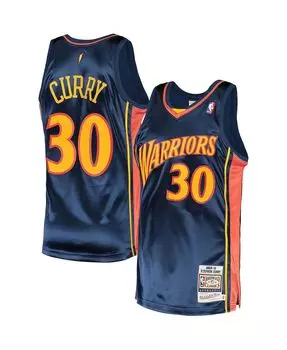 Мужской темно-синий джерси Стивена Карри Golden State Warriors 2009 Hardwood Classics Authentic Джерси Mitchell & Ness