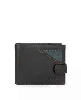Мужской темно-синий кожаный кошелек с застежкой-кнопкой Pjl Striking Pepe Jeans, синий