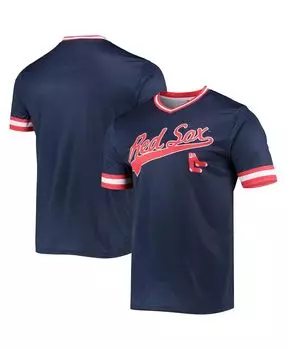 Мужской темно-синий, красный джерси boston red sox cooperstown collection с v-образным вырезом цвета team color Stitches, мульти