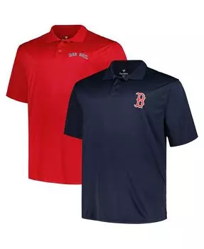 Мужской темно-синий, красный комплект из двух однотонных рубашек-поло Boston Red Sox Big and Tall Profile, синий