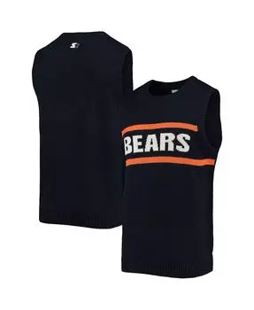 Мужской темно-синий, оранжевый жилет из свитера chicago bears player Starter, мульти