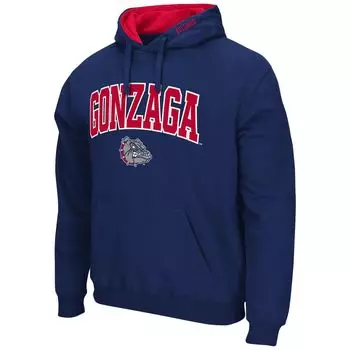 Мужской темно-синий пуловер с капюшоном Gonzaga Bulldogs Arch и Logo Colosseum
