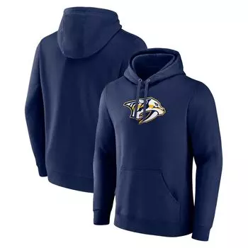 Мужской темно-синий пуловер с капюшоном и логотипом Nashville Predators Primary Fanatics