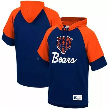 Мужской темно-синий пуловер с капюшоном Mitchell & Ness Chicago Bears Home Advantage реглан с короткими рукавами
