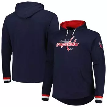 Мужской темно-синий пуловер с капюшоном Mitchell & Ness Washington Capitals Big & Tall Legendary реглан
