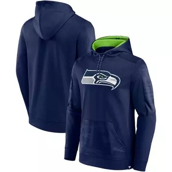 Мужской темно-синий пуловер с капюшоном с фирменным логотипом Seattle Seahawks On The Ball Fanatics