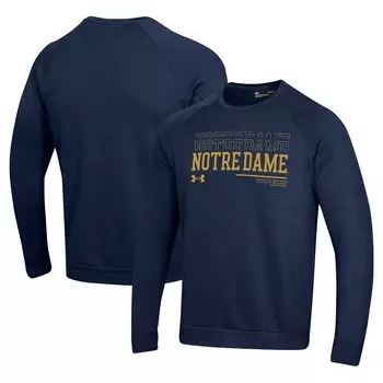 Мужской темно-синий пуловер Under Armour Notre Dame Fighting Irish 2024/25 с надписью Rival Rival Толстовка, цвет Ntd Navy