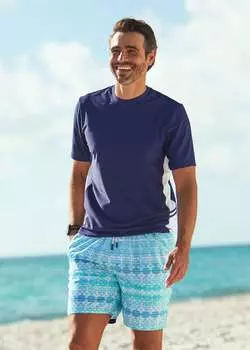 Мужской темно-синий рашгард с коротким рукавом Cabana Life