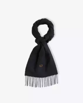 Мужской темно-синий шарф с бахромой Fred Perry