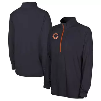 Мужской темно-синий топ с молнией без четверти реглан Chicago Bears Joint Authentic Outerstuff, цвет Brs Navy