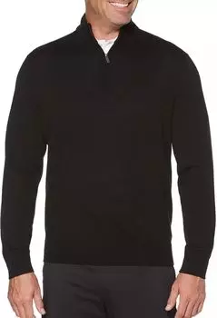Мужской термо-пуловер для гольфа Callaway из шерсти мериноса на молнии 1/4, черный