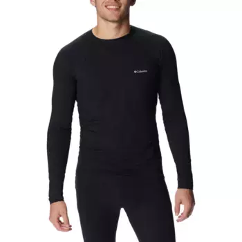 Мужской термотоп Columbia средней плотности с длинными рукавами и эластичностью, черный
