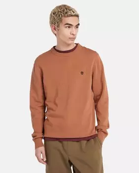 Мужской терракотовый свитер с круглым вырезом Timberland, коричневый