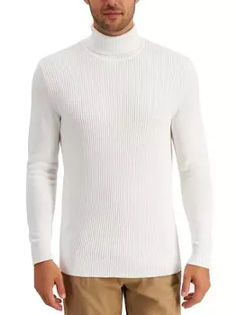 Мужской текстурированный хлопковый свитер с высоким воротником Club Room, цвет Winter Ivory