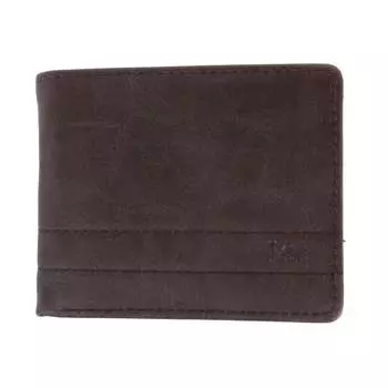 Мужской тисненый кошелек-пропуск Lee, коричневый
