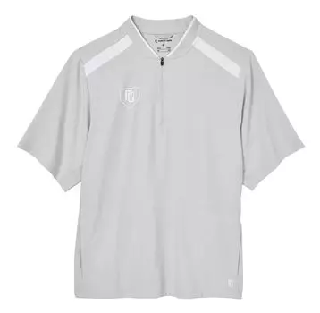 Мужской тканый пуловер Perfect Game с короткими рукавами и молнией 1/4, светло-серый