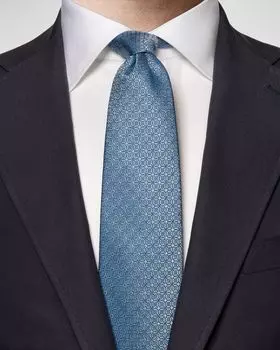 Мужской тканый шелковый галстук с геометрическим рисунком Eton, цвет Blue