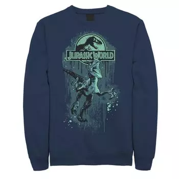 Мужской толстовка с графическим логотипом и логотипом Jurassic World Raptor Paint Splatter Title Licensed Character