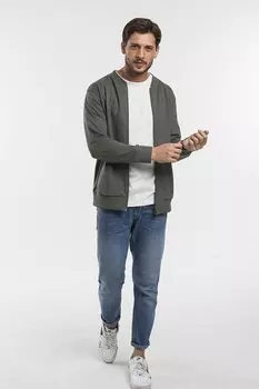 Мужской толстый кардиган стандартного кроя с карманами Floda SPR 20K63 Sperlife, хаки