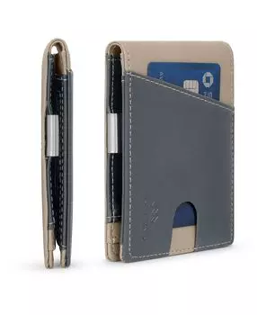 Мужской тонкий кошелек двойного сложения с зажимом для денег Mio Marino