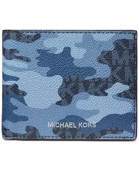 Мужской тонкий кошелек malone monogram из искусственной кожи с камуфляжным принтом Michael Kors, мульти
