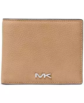 Мужской тонкий кошелек с логотипом в сложенном виде Michael Kors, коричневый