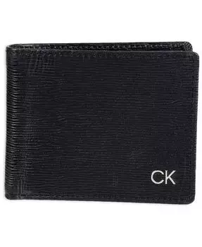 Мужской тонкий складной кошелек повышенной вместимости RFID Calvin Klein, черный