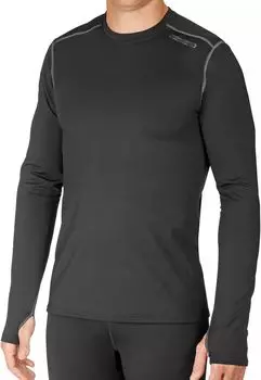 Мужской топ с круглым вырезом из замши Hot Chillys Micro-Elite, черный