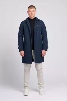 Мужской тренч с плоской передней частью U.S. Polo Assn, синий