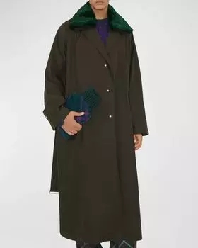 Мужской тренч с воротником из искусственного меха Burberry, цвет Otter