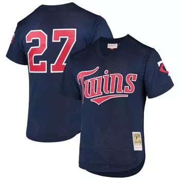 Мужской трикотаж темно-синего цвета Mitchell & Ness David Ortiz Minnesota Twins Cooperstown Collection 2002 Cooperstown Collection