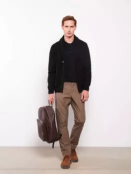 Мужской трикотажный кардиган Slim Fit с воротником-шалью и длинными рукавами LCWAIKIKI Classic