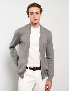 Мужской трикотажный кардиган со стандартным узором и воротником-колледжем LCWAIKIKI Classic