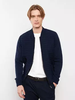 Мужской трикотажный кардиган со стандартным узором и воротником-колледжем LCWAIKIKI Classic