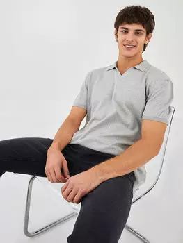 Мужской трикотажный свитер с коротким рукавом и воротником-поло Xside