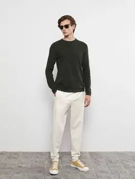 Мужской трикотажный свитер с круглым вырезом и длинными рукавами LCW Casual