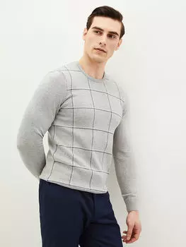 Мужской трикотажный свитер с круглым вырезом и длинными рукавами LCWAIKIKI Classic