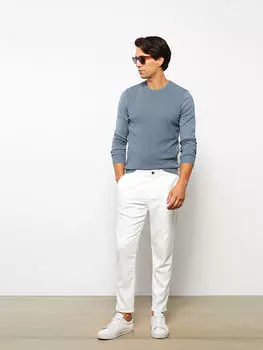 Мужской трикотажный свитер с круглым вырезом и длинными рукавами LCWAIKIKI Classic