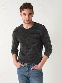 Мужской трикотажный свитер с круглым вырезом и длинными рукавами LCW Casual