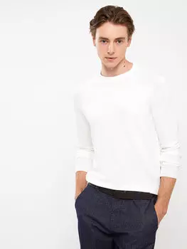 Мужской трикотажный свитер с круглым вырезом и длинными рукавами LCWAIKIKI Classic