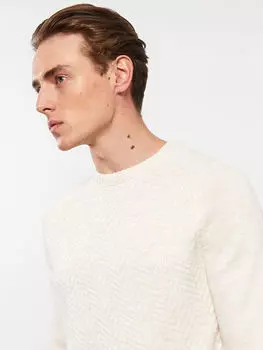 Мужской трикотажный свитер с круглым вырезом и длинным рукавом с узором LCWAIKIKI Classic