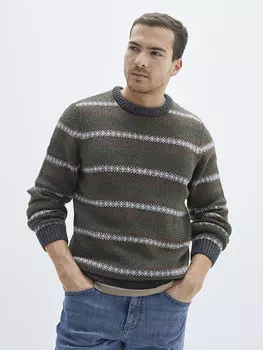 Мужской трикотажный свитер с круглым вырезом и длинным рукавом с узором LCWAIKIKI Classic