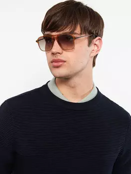 Мужской трикотажный свитер с круглым вырезом и длинными рукавами LCW Casual