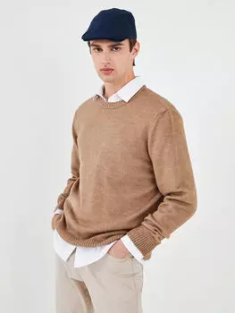 Мужской трикотажный свитер с круглым вырезом и длинными рукавами LCW Casual