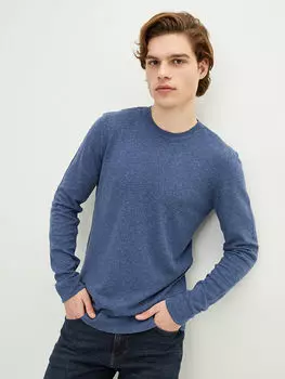 Мужской трикотажный свитер с круглым вырезом и длинными рукавами LCW Casual